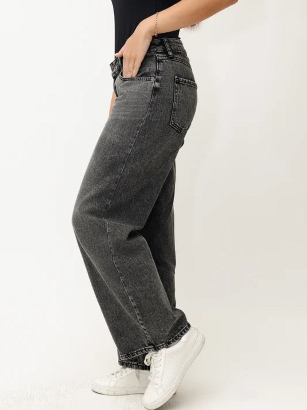 Classic ladies Dark Gray Straight-Leg Jeans size